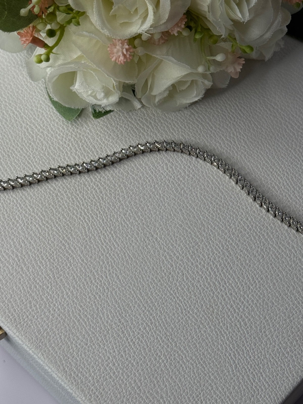 Elegant 925 Sterling Silver CZ Bracelet Length 7.5 Inch
