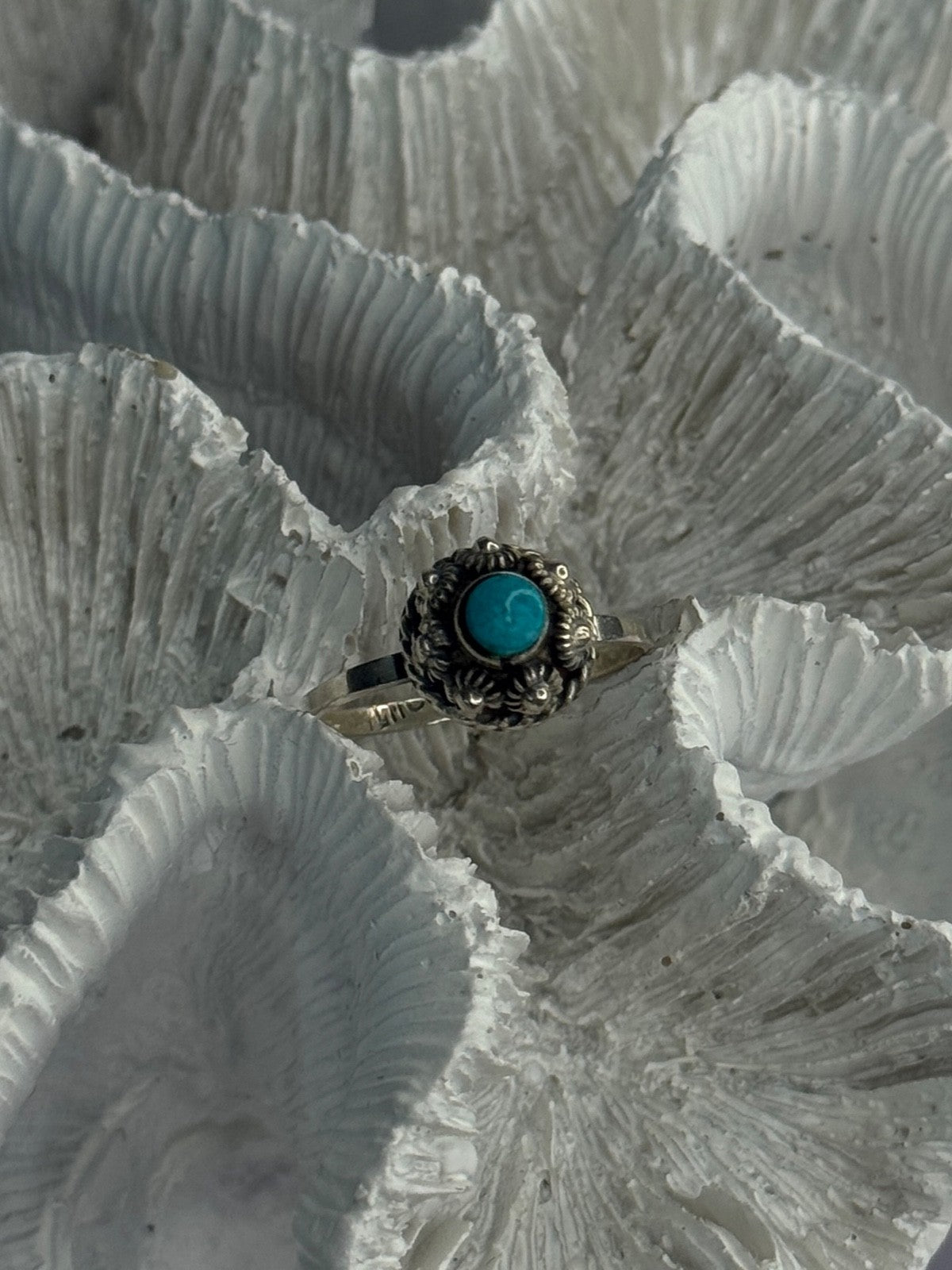925 Sterling Silver Turquoise Ring Size 7