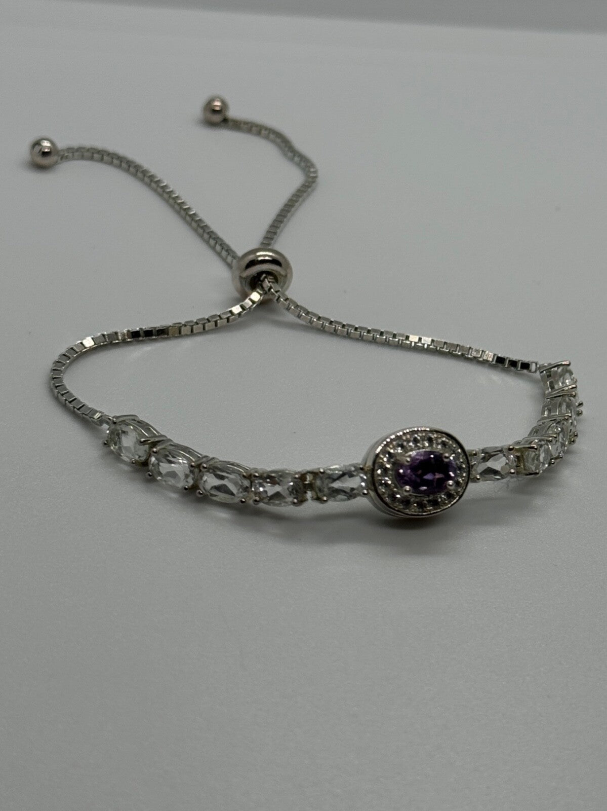 925 Sterling Silver Morganite & Beryl Bracelet