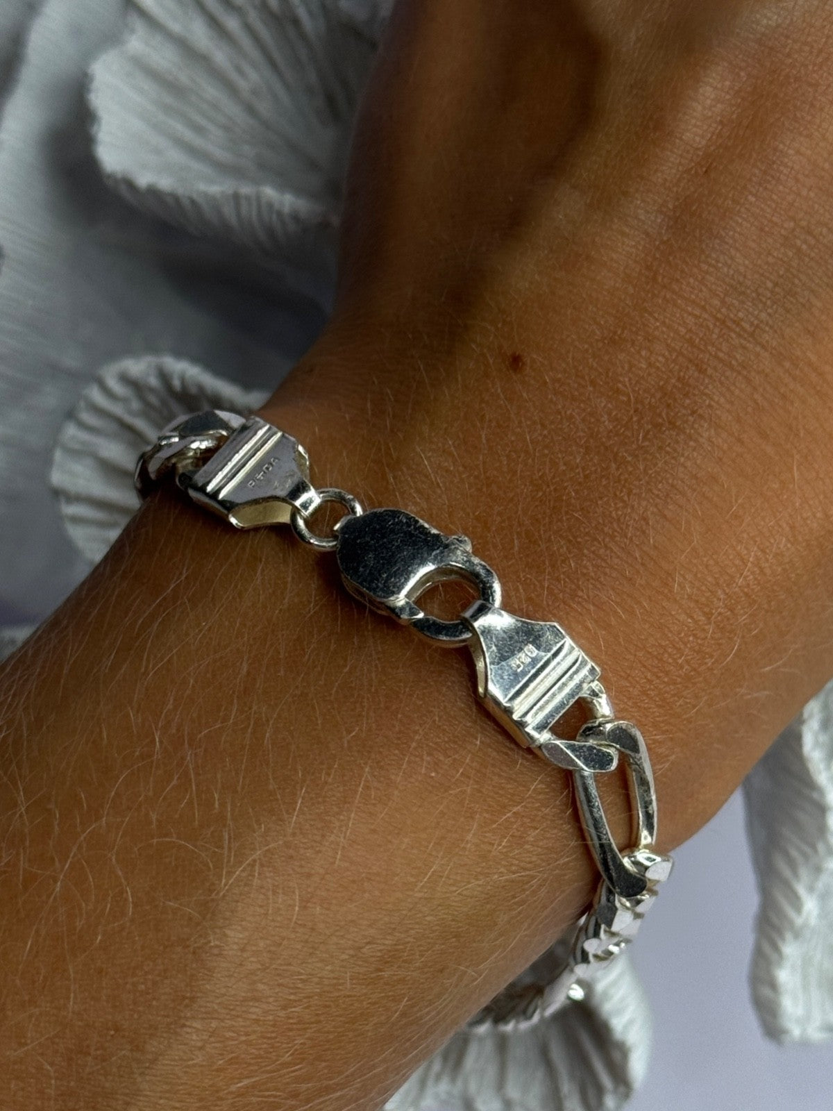 Mens 925 Sterling Silver Bracelet Length 9