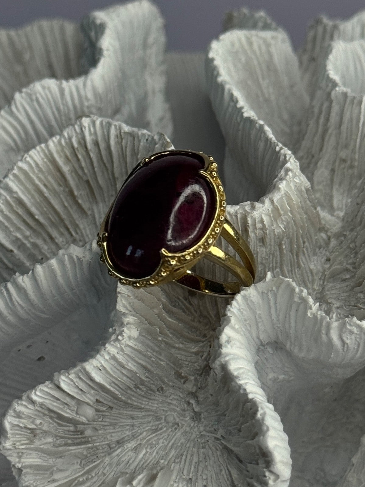 925 Sterling Silver Gold Plated Ruby Ring Size 7.5