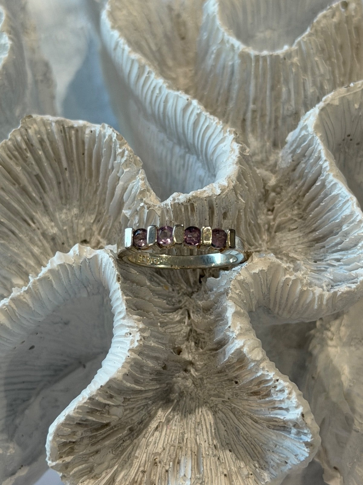 925 Sterling Silver Amethyst Ring Size 7