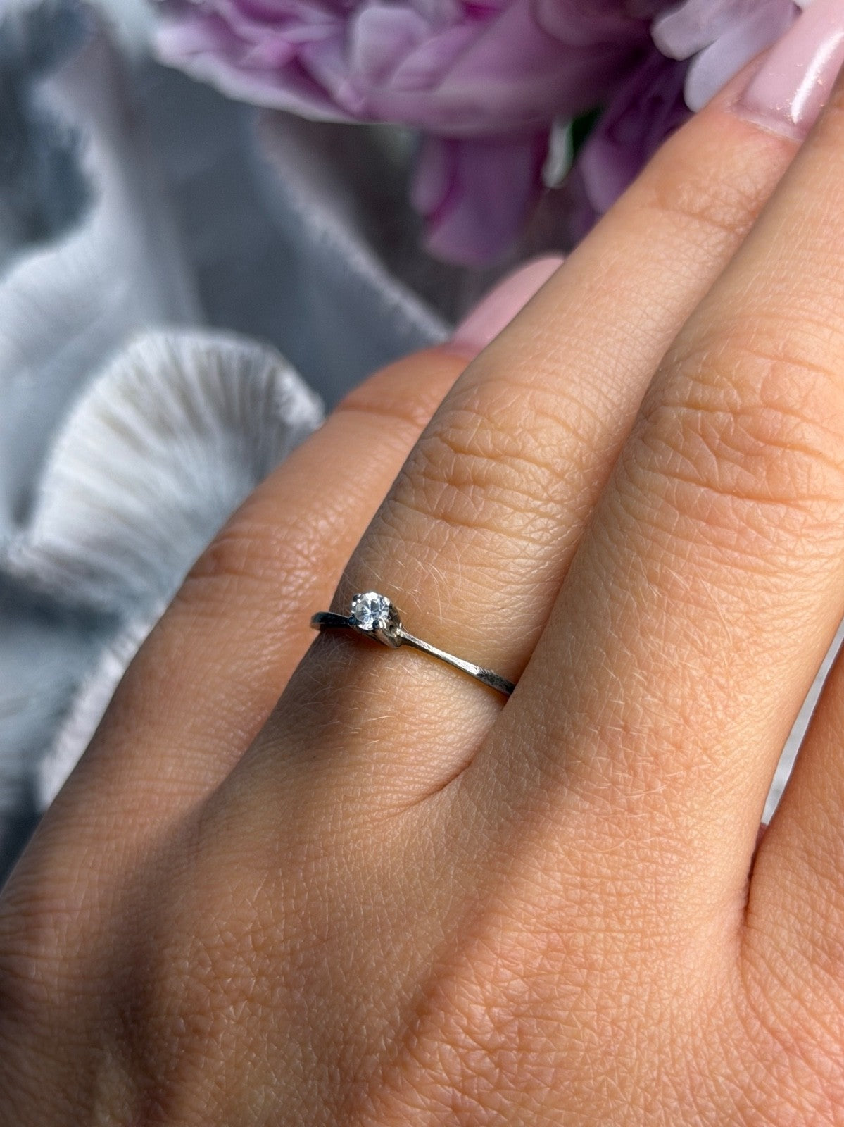 925 Sterling Silver Cz Ring Size 6.5
