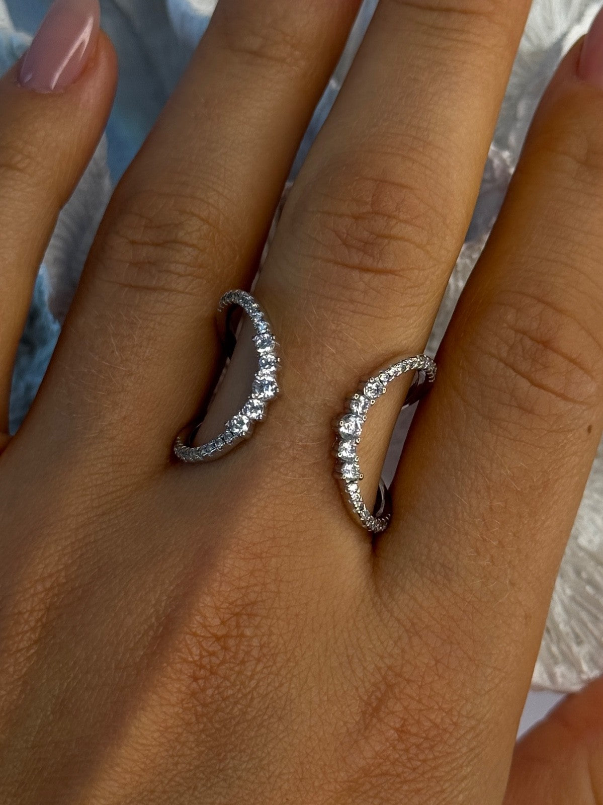 Unique Sizable Design 925 Sterling Silver Cz Ring Size 11