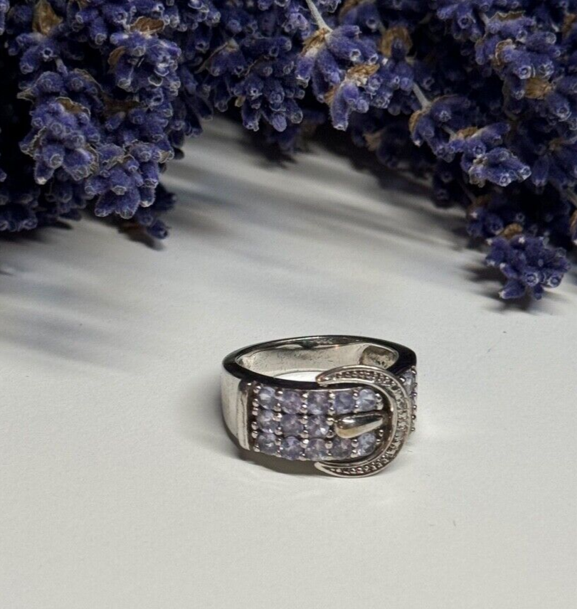 925 Sterling Silver Tanzanite & Beryl Ring Size 6