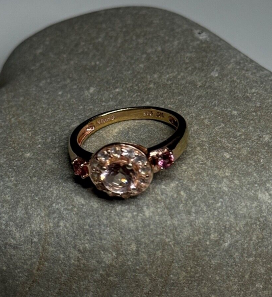 925 Sterling Silver Gold Plated Spinel Ring Size 7