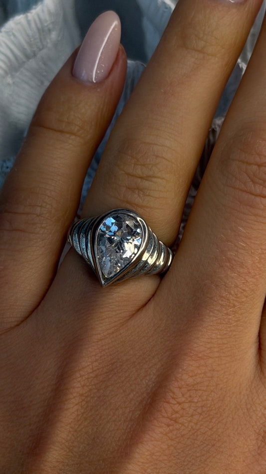 ESPO 925 Sterling Silver Cz Ring Size 6