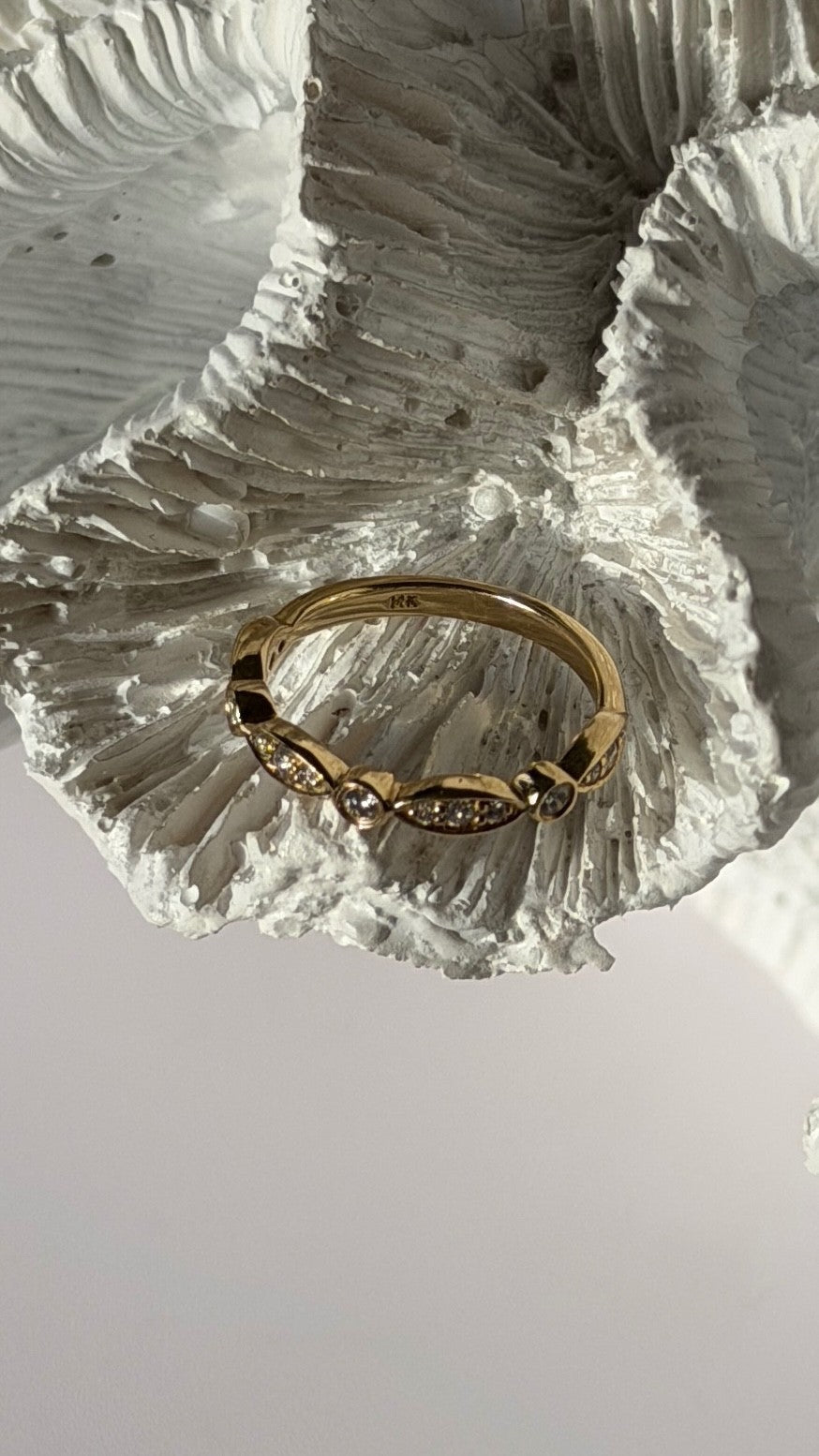 14K Yellow Gold Diamond 0.33 ct Ring Size 4.5