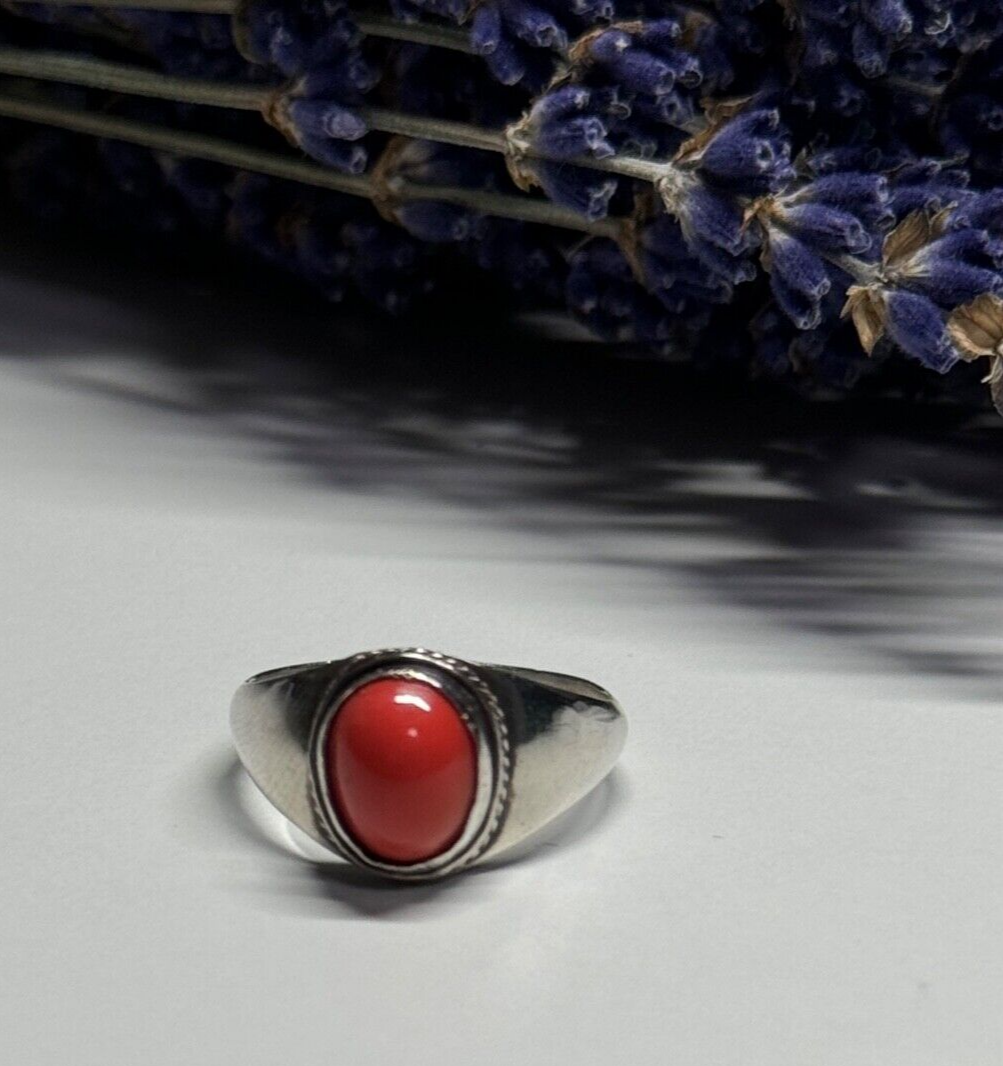 925 Sterling Silver Agate Ring Size 8.5