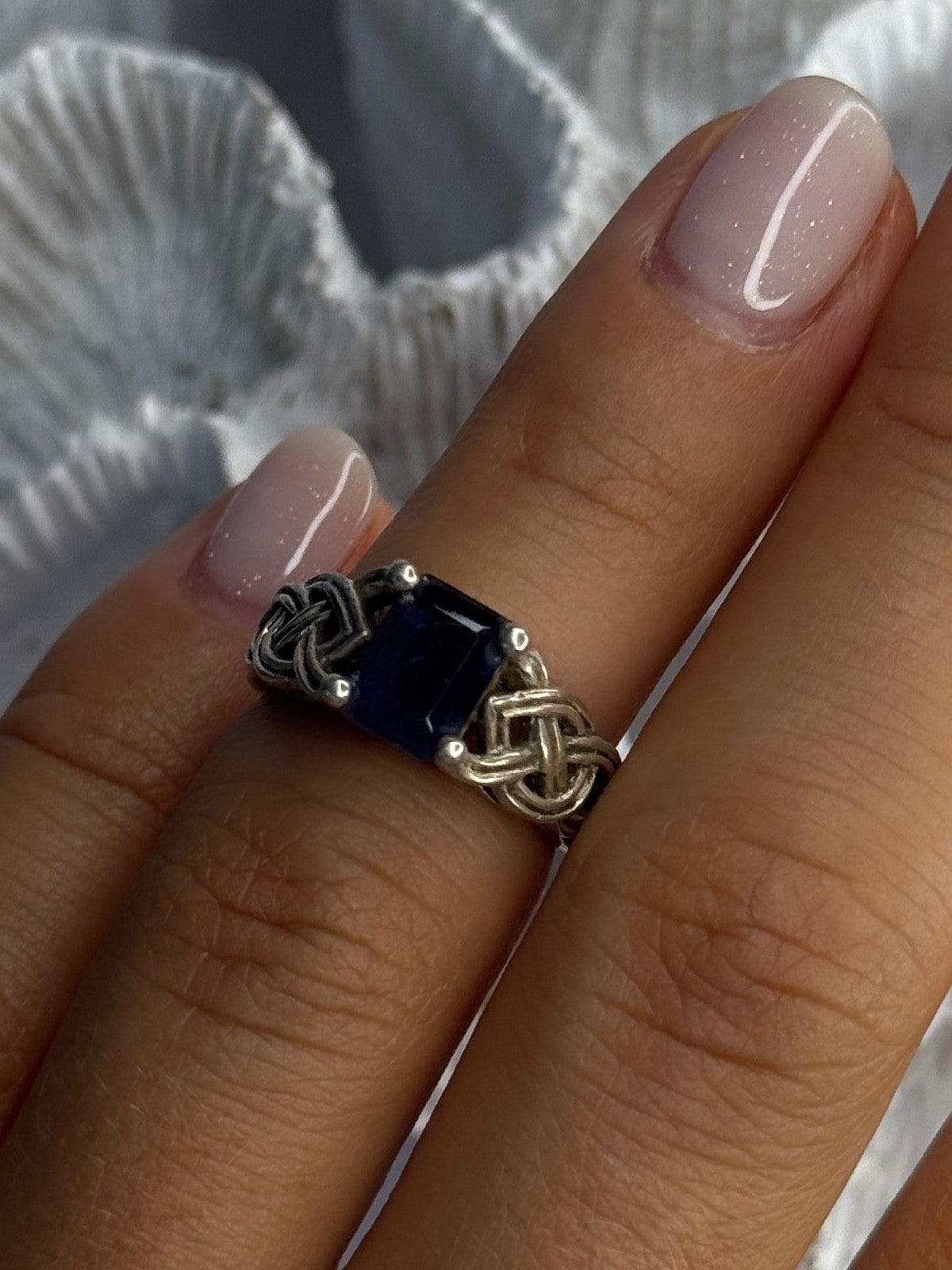 Vintage 925 Sterling Silver Purple Tourmaline Ring Size 5