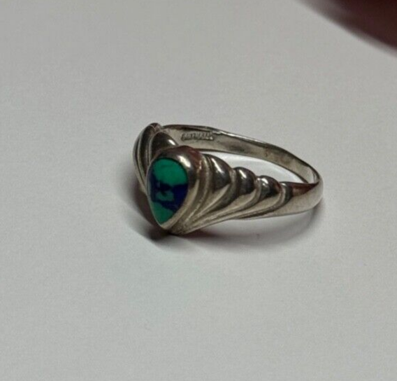 925 Sterling Silver Turquoise Ring Size 5.5