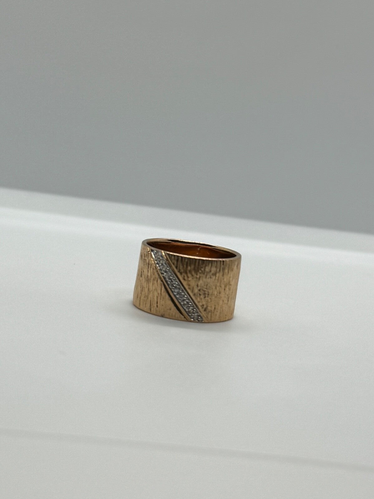 925 Sterling Silver Gold Plated CZ Ring Size 7