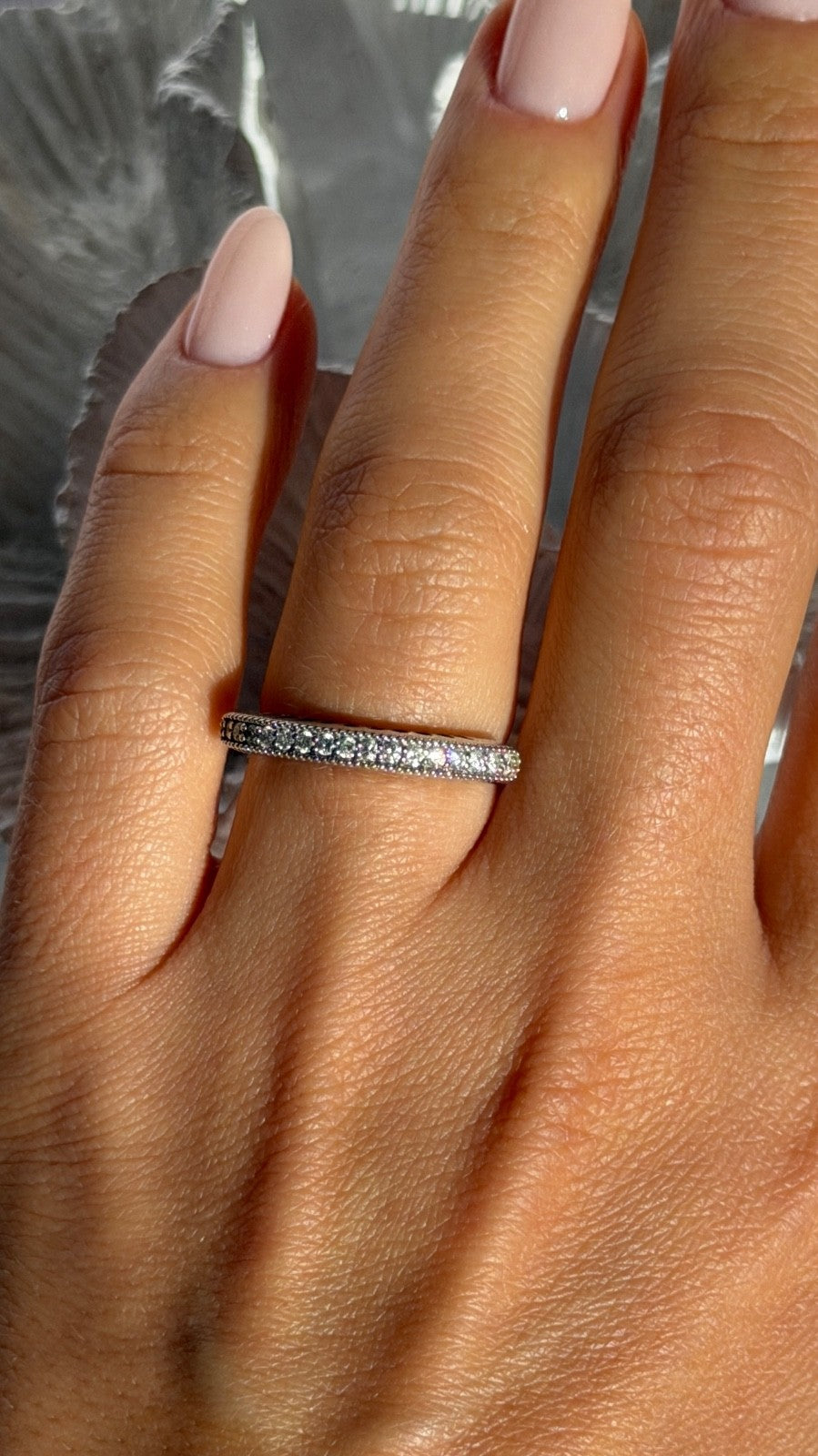 Unique Design 14K White Gold Diamond 0.25 ct Ring Sizable