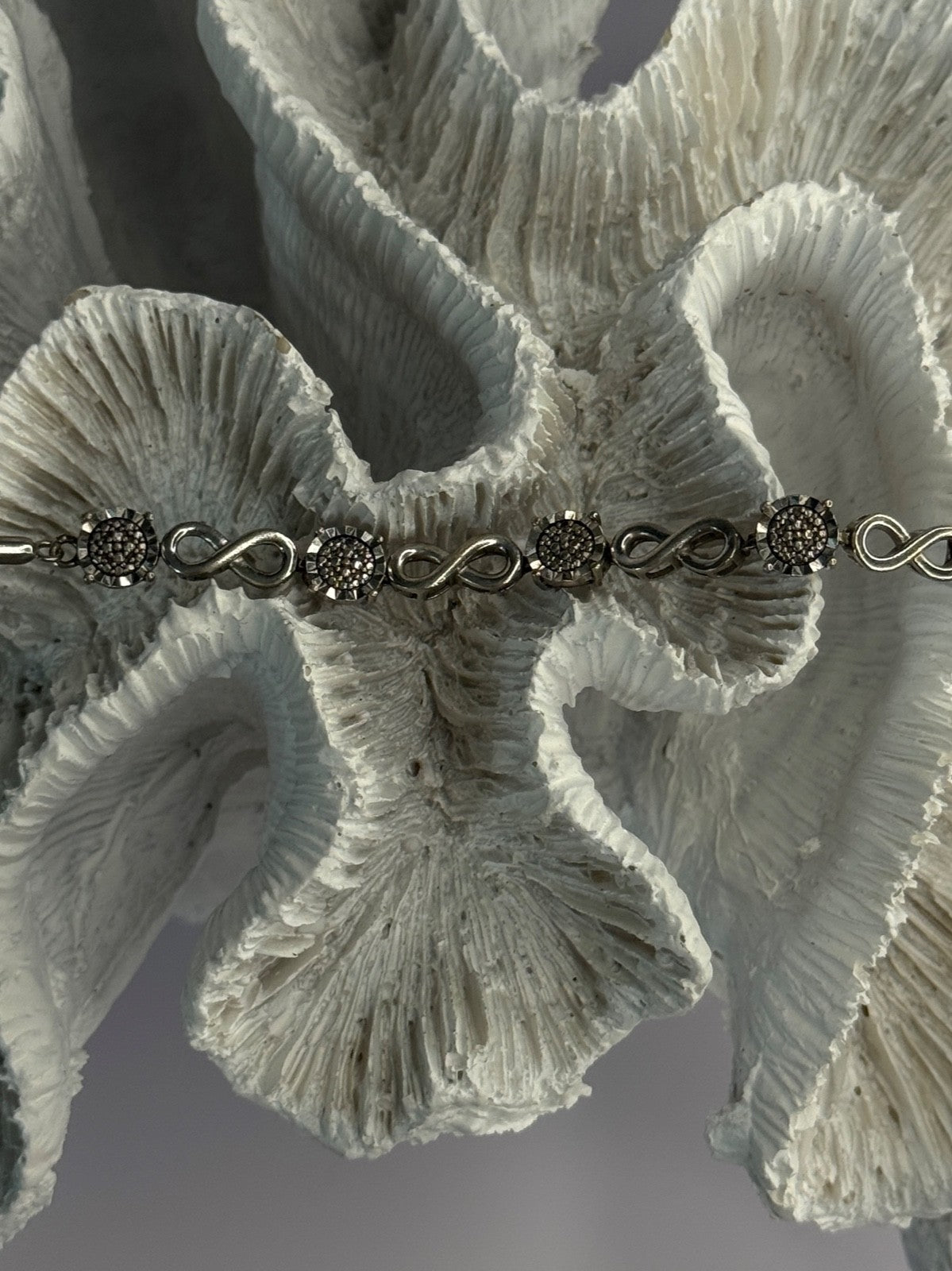 925 Sterling Silver Infinity Heart Bracelet Length 6-8