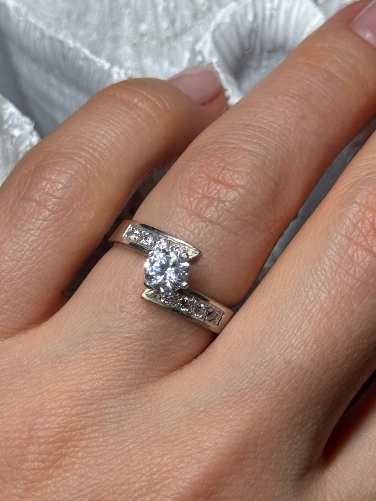 925 Sterling Silver CZ Ring Size 6.5