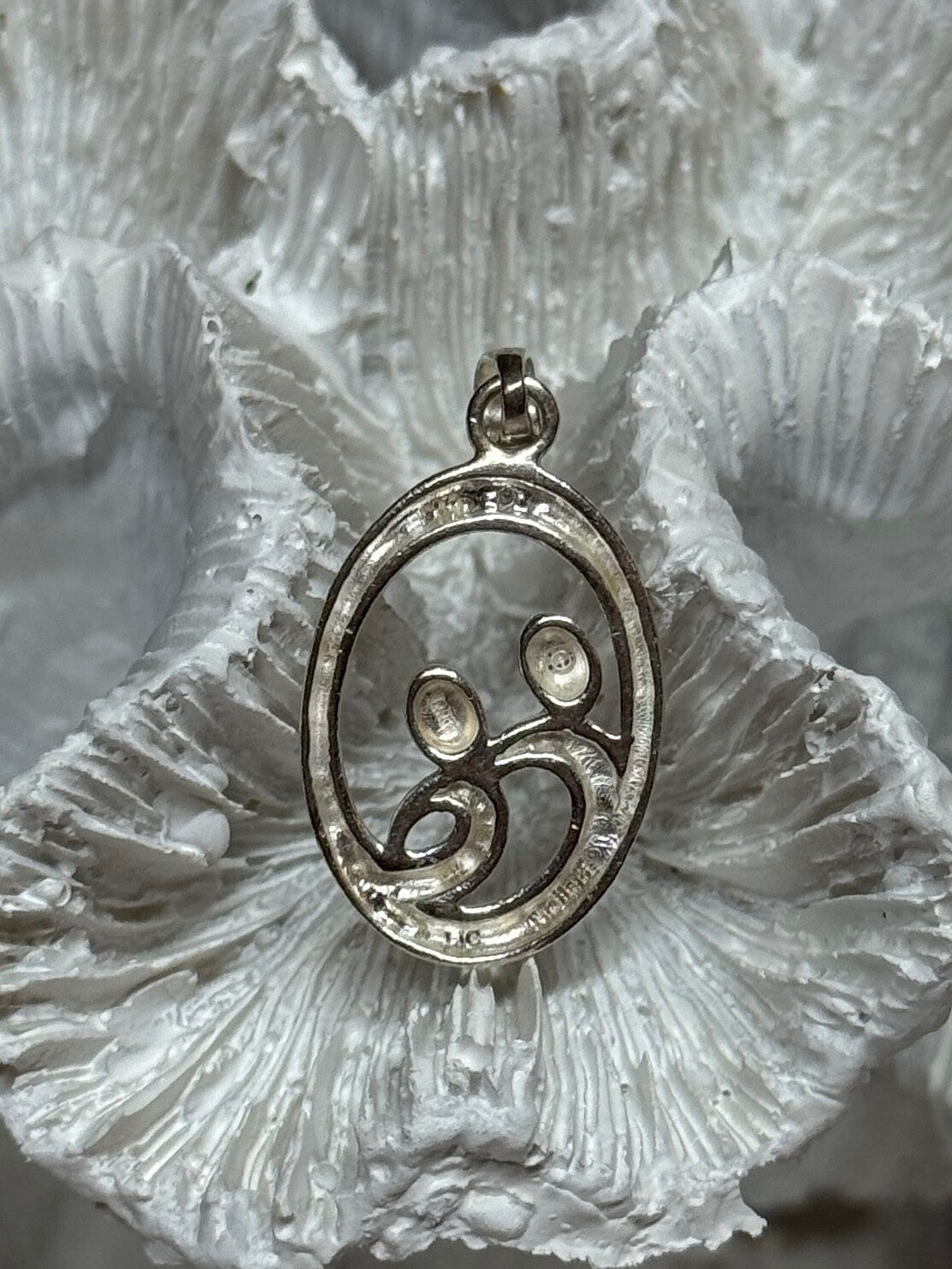925 Sterling Silver Diamond Pendant Length 1.3 Inch