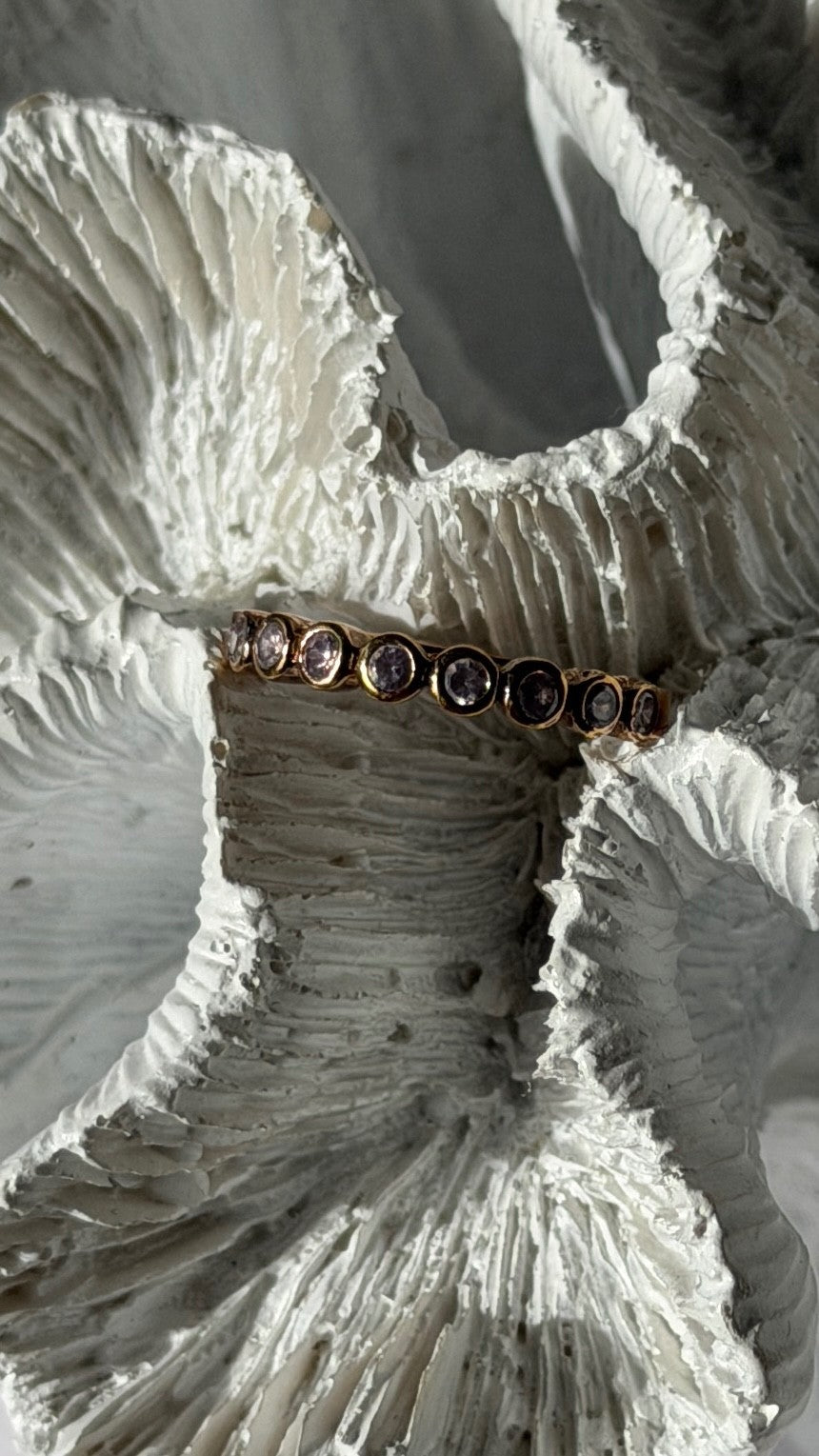 925 Sterling Silver Gold Plated Morganite Ring Size 6