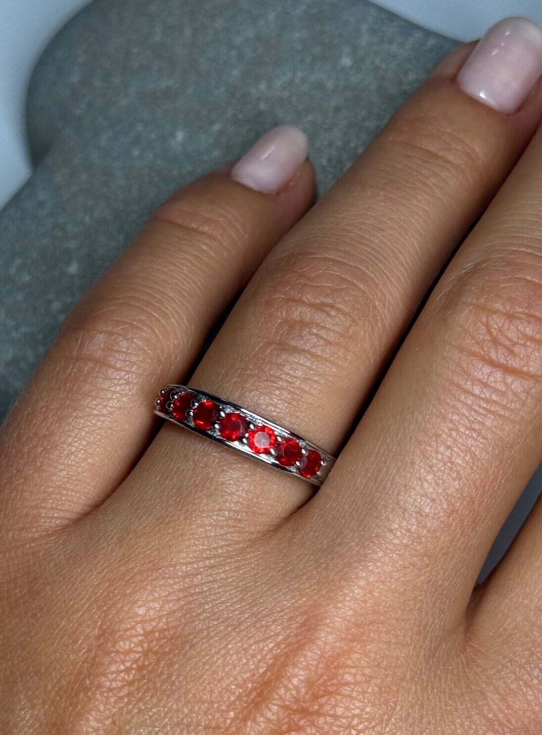 925 Sterling Silver Spinel Ring Size 7.5