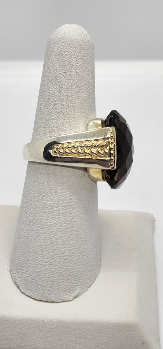 925 Sterling Silver Quartz Ring Size 7