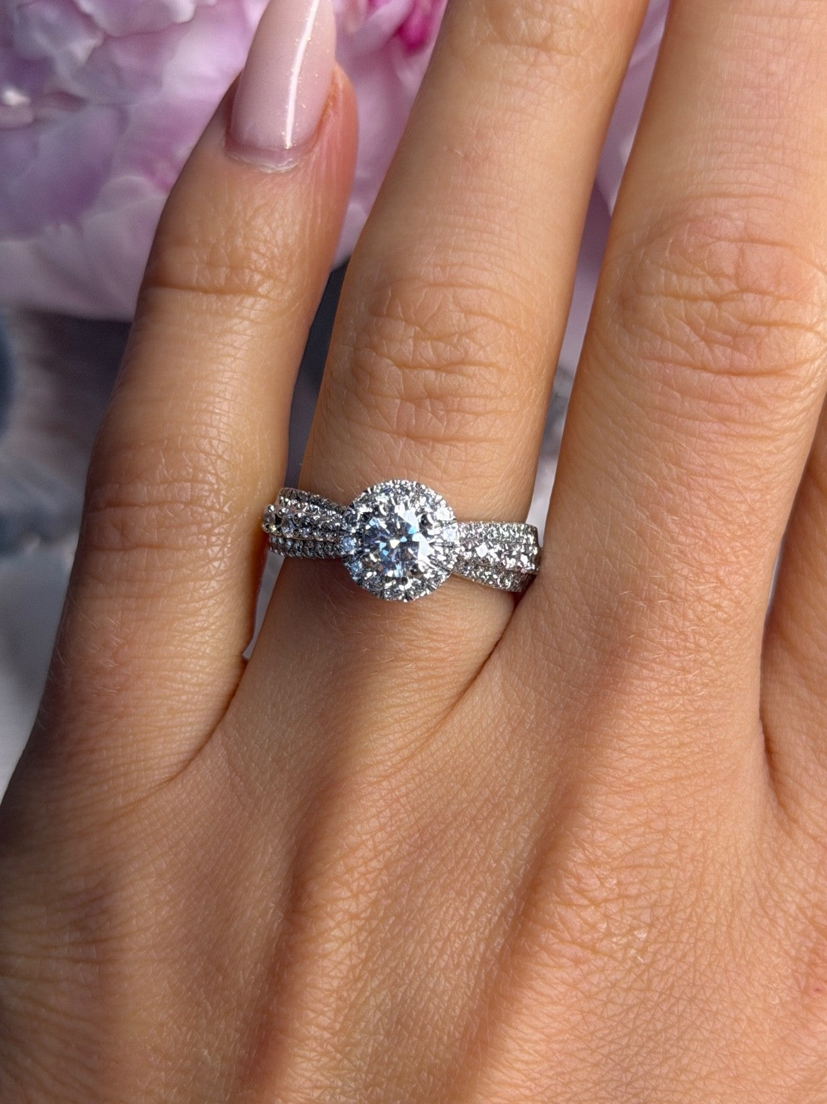 GOS 925 Sterling Silver ctw 1.38 Cz Ring Size 7