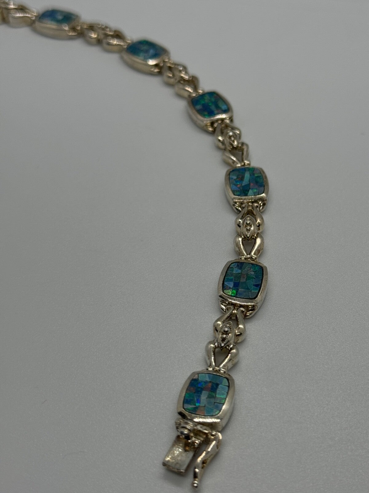 925 Sterling Silver Opal Bracelet