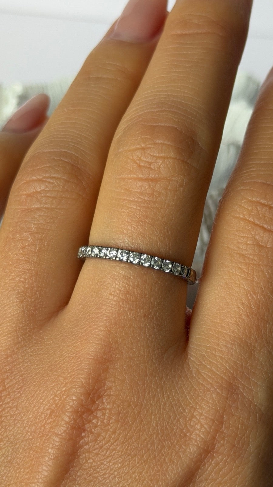 925 Sterling Silver Cz Ring Size 8