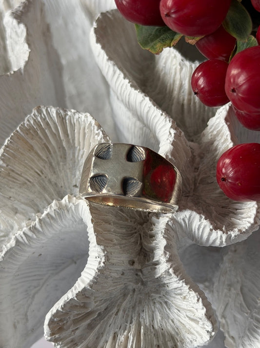 Vintage Mens 925 Sterling Silver Cross Ring Size 11