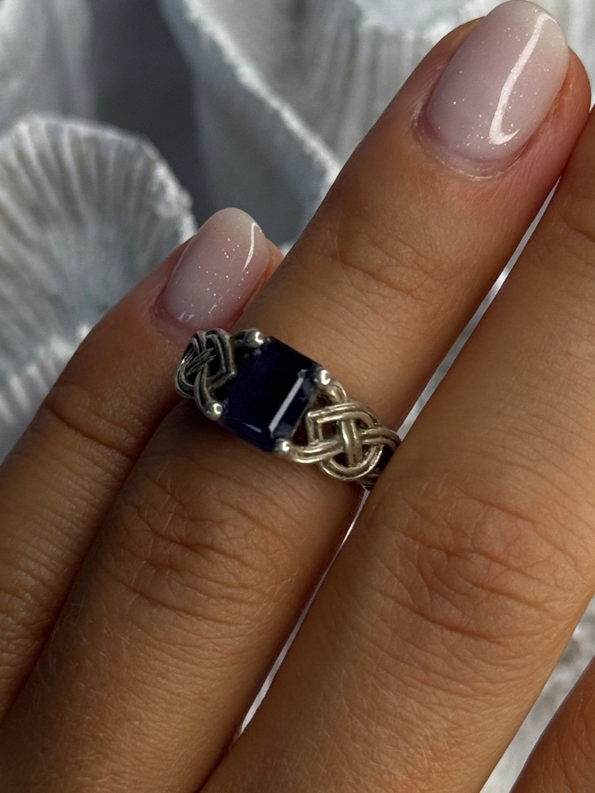 Vintage 925 Sterling Silver Purple Tourmaline Ring Size 5