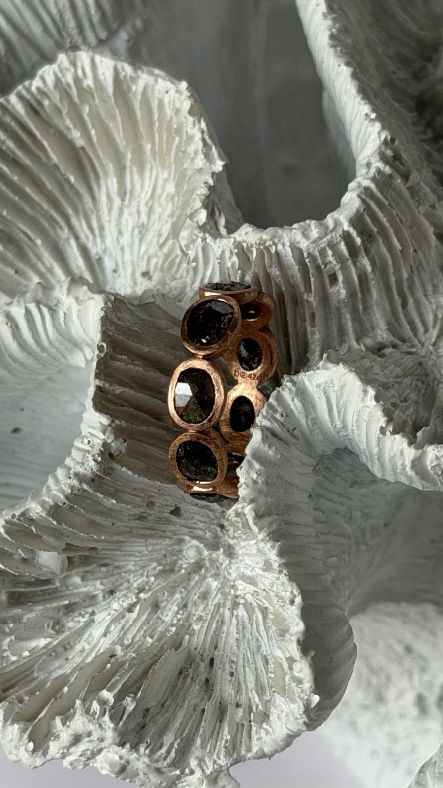 Salt and Pepper Chocolate Diamond 2.42 ct 14K Rose Gold Ring Size 7