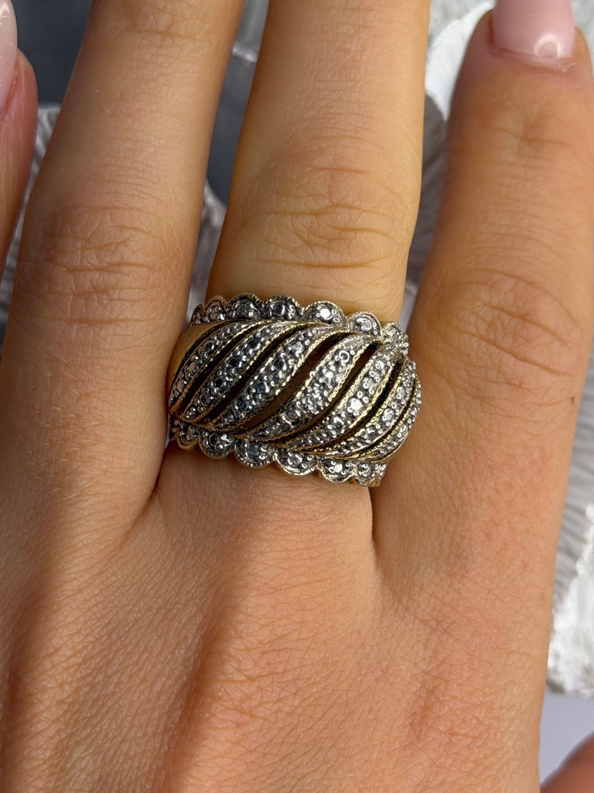Vintage Design 925 Sterling Silver Ring Size 7
