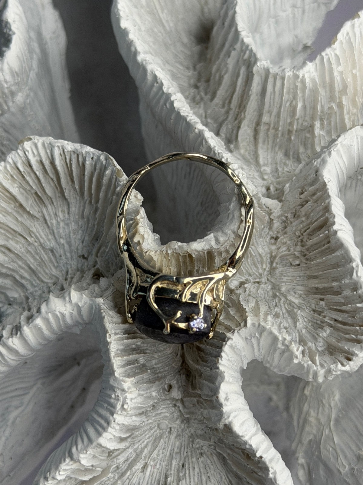 925 Sterling Silver Blue Tumbled Sapphire & Iolite Ring Size 9