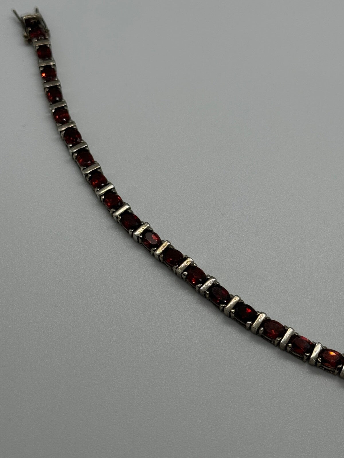 925 Sterling Silver Garnet Bracelet