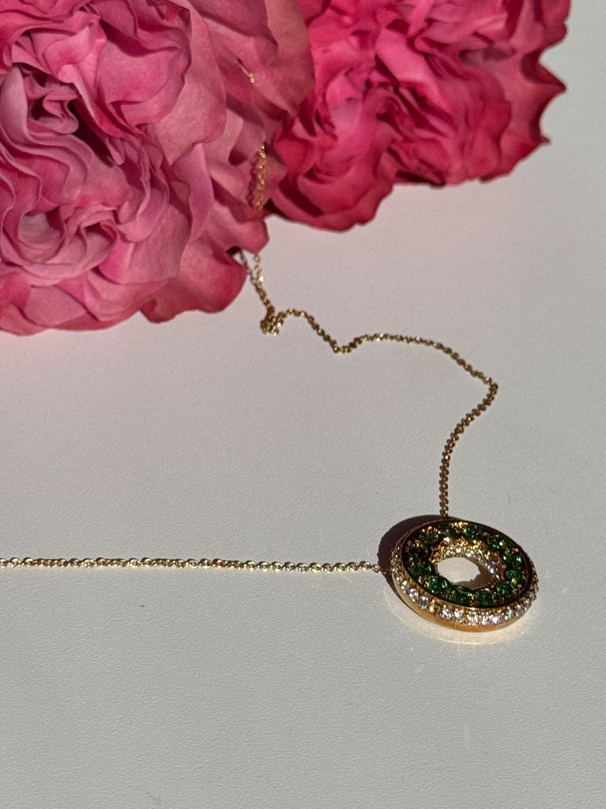 925 Sterling Silver Gold Plated Cz Necklace Length 16/18 Inch