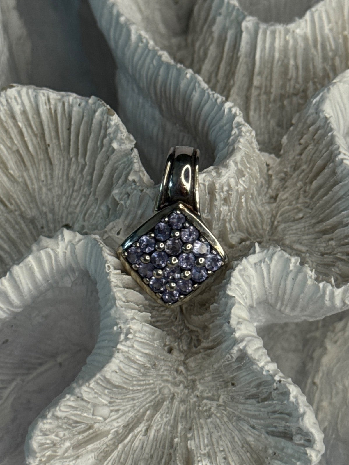 925 Sterling Silver Tanzanite Pendant Length 0.90 Inch