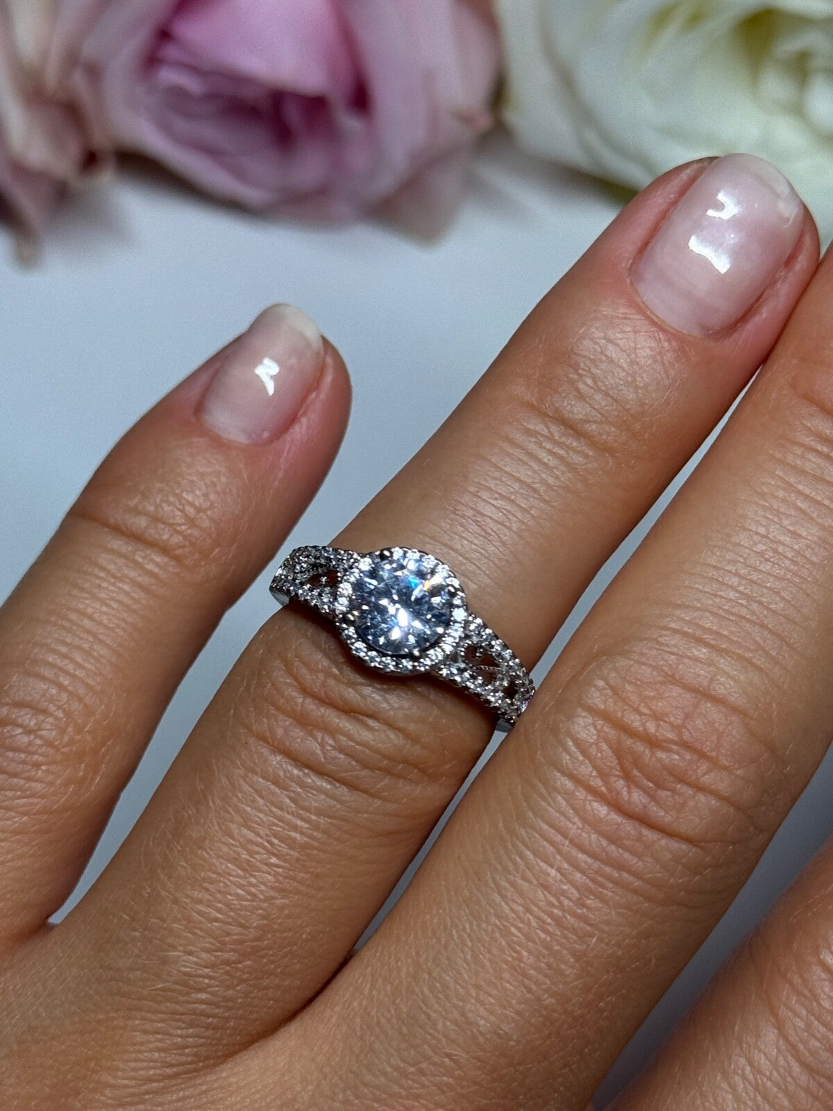 925 Sterling Silver CZ Ring Size 5