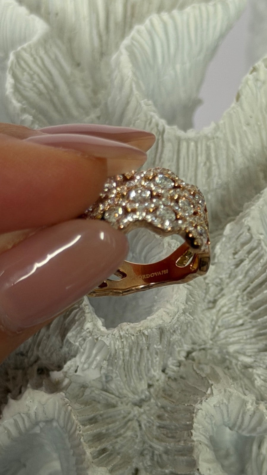Cordova 750 18K Rose Gold Diamond 1.84 carats Ring Size 6.5