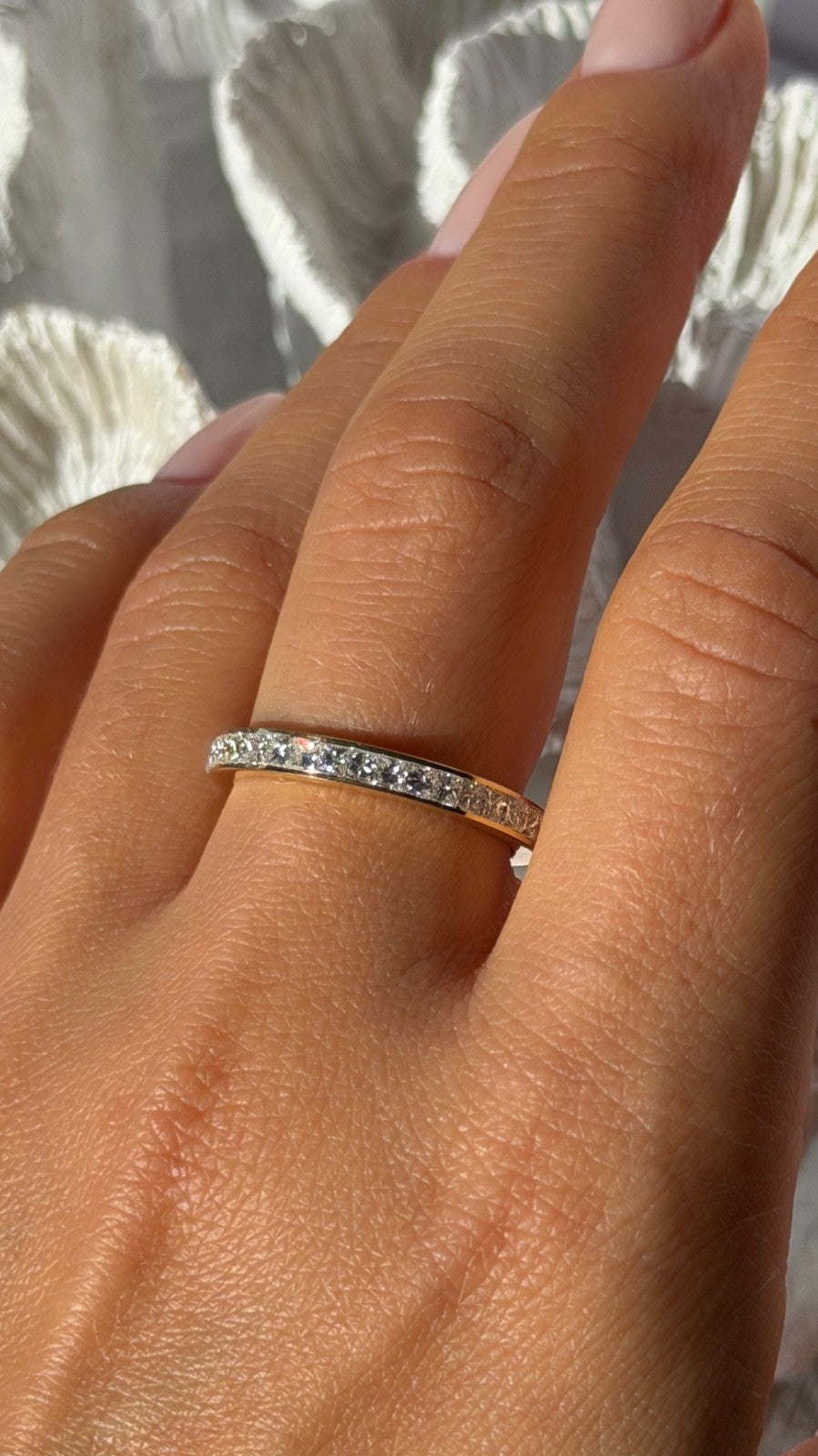 18K Yellow Gold Diamond 1.50 ct Band Ring Size 9.5