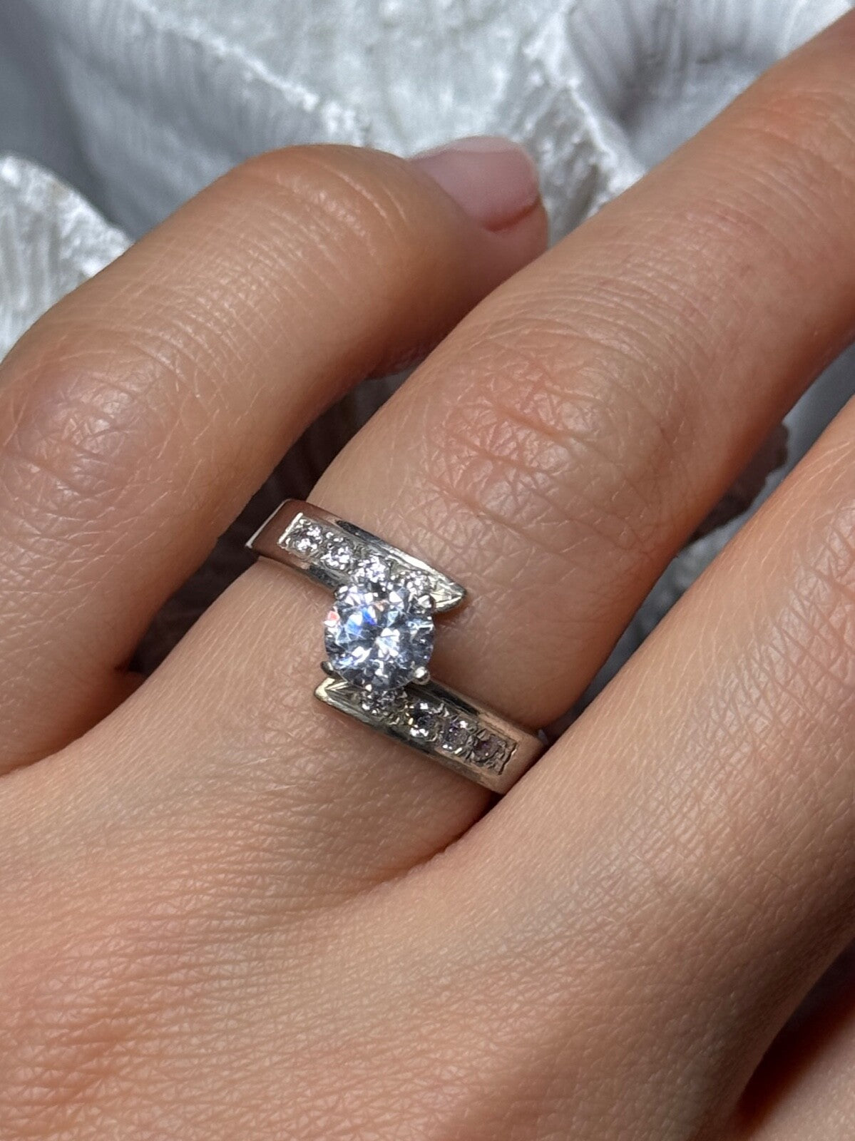 925 Sterling Silver CZ Ring Size 6.5