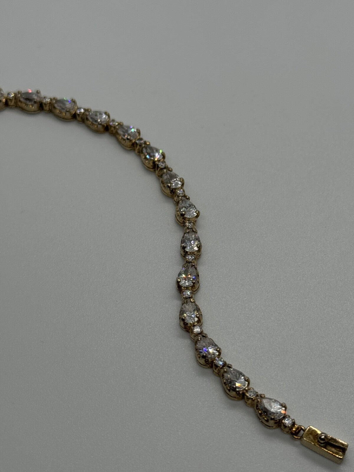 925 Sterling Silver Gold Plated CZ Bracelet
