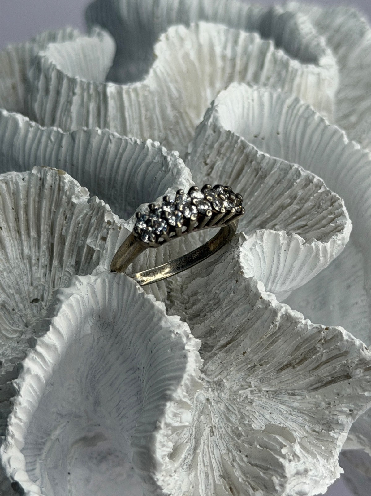 925 Sterling Silver Cz Ring Size 9