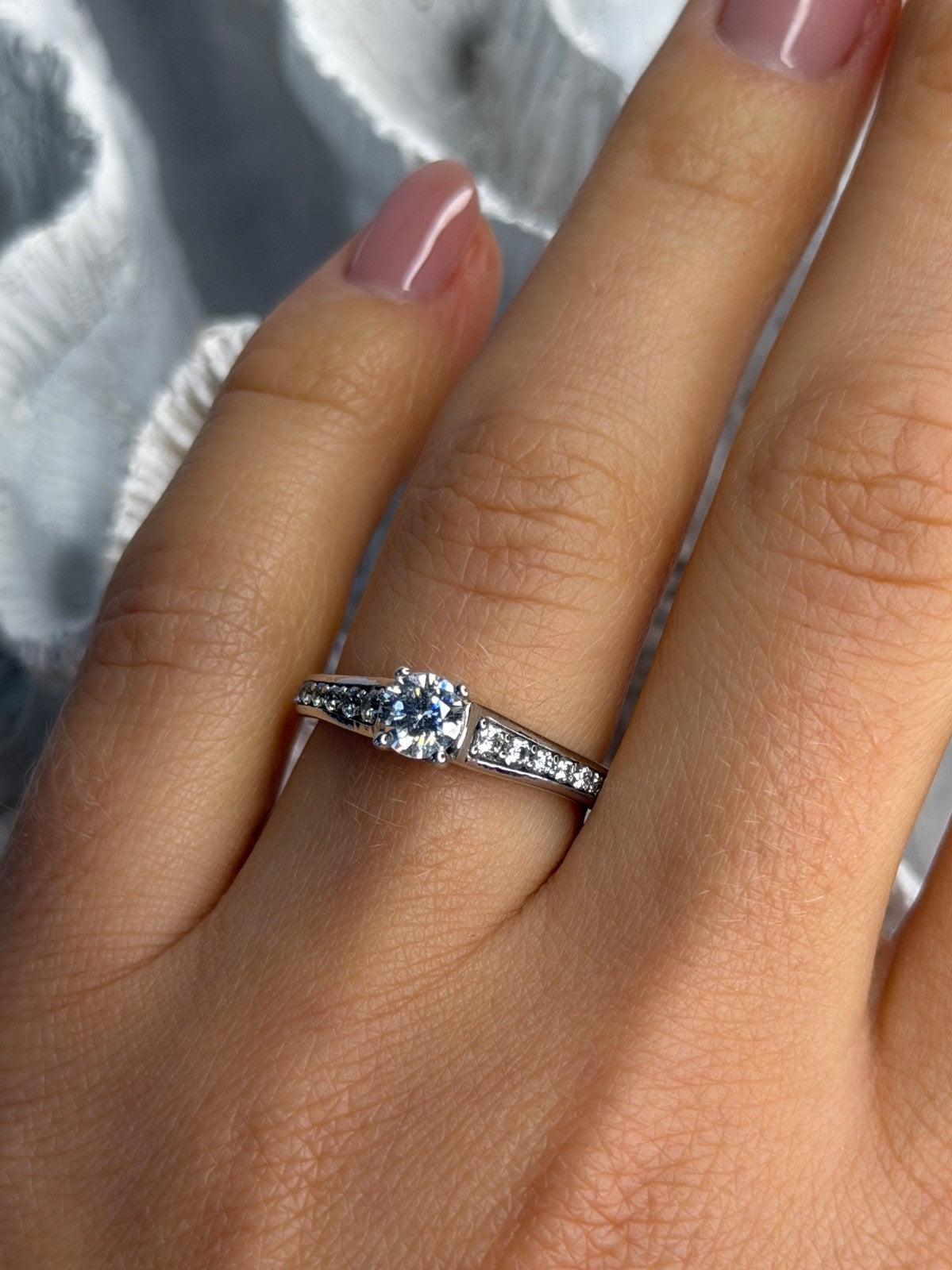 GOC 925 Sterling Silver Cz 1.32 ct Ring Size 7
