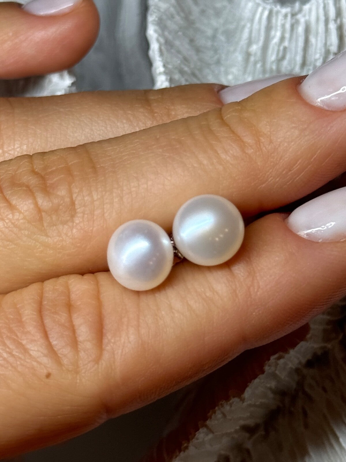 925 Sterling Silver Fresh Water Pearl Earrings Length 0.35 Inch