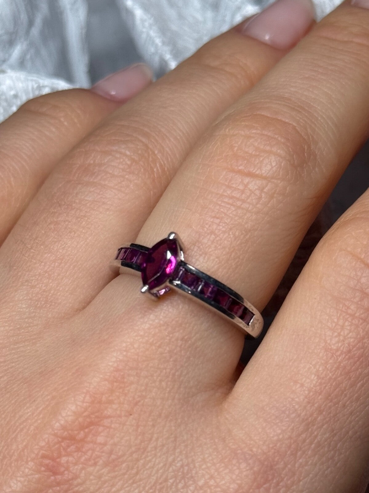 925 Sterling Silver Spinel Ring Size 7.5