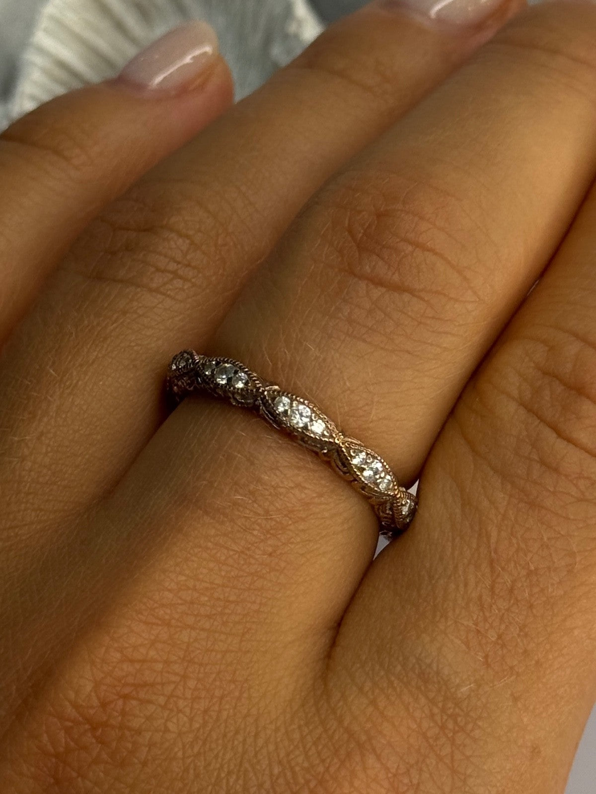 925 Sterling Silver Gold Plated Vanna K White Sapphire Ring Size 8