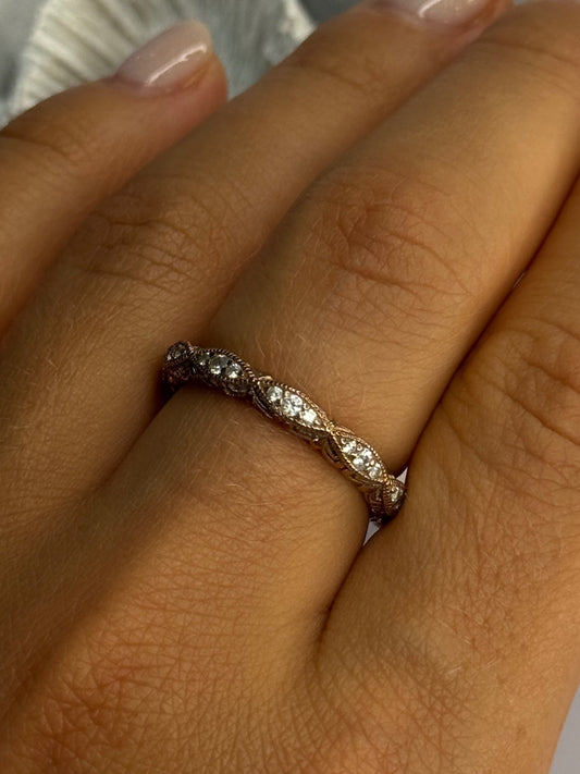 925 Sterling Silver Gold Plated Vanna K White Sapphire Ring Size 8
