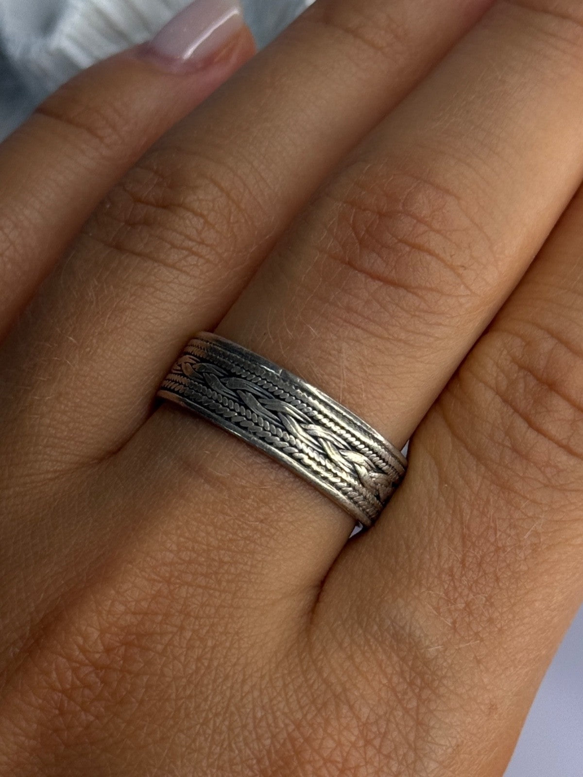 925 Sterling Silver Band Ring Size 10
