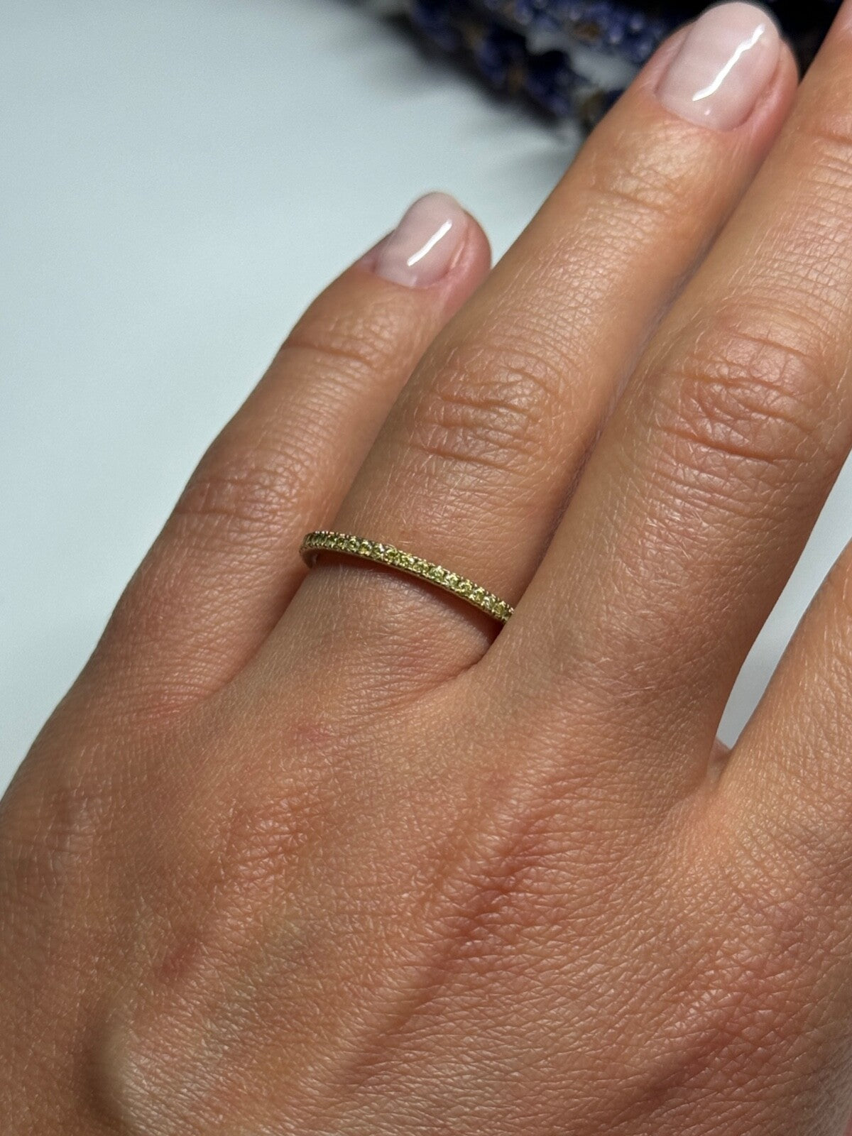 925 Sterling Silver Gold Plated CZ Ring Size 6