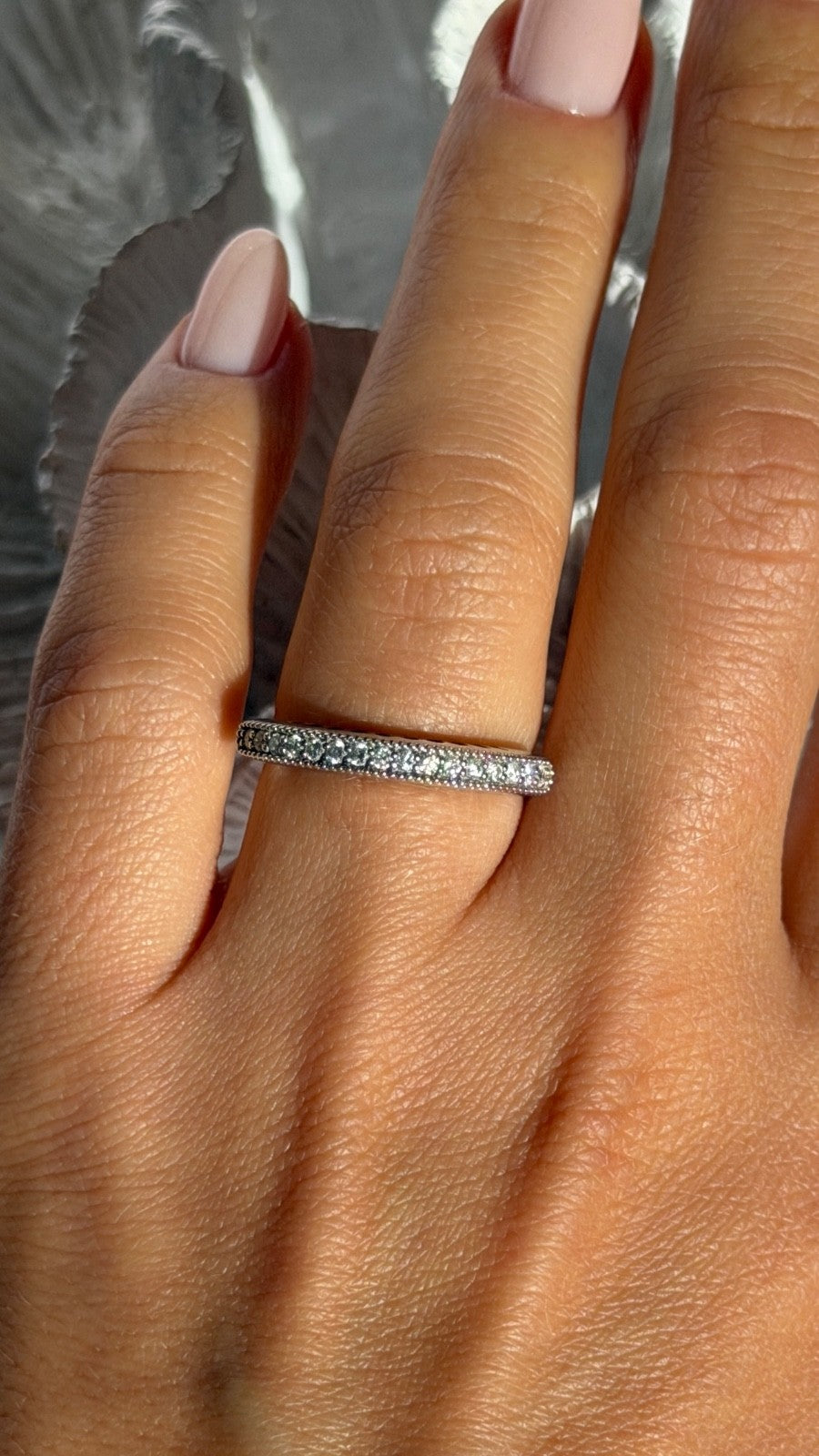 Unique Design 14K White Gold Diamond 0.25 ct Ring Sizable
