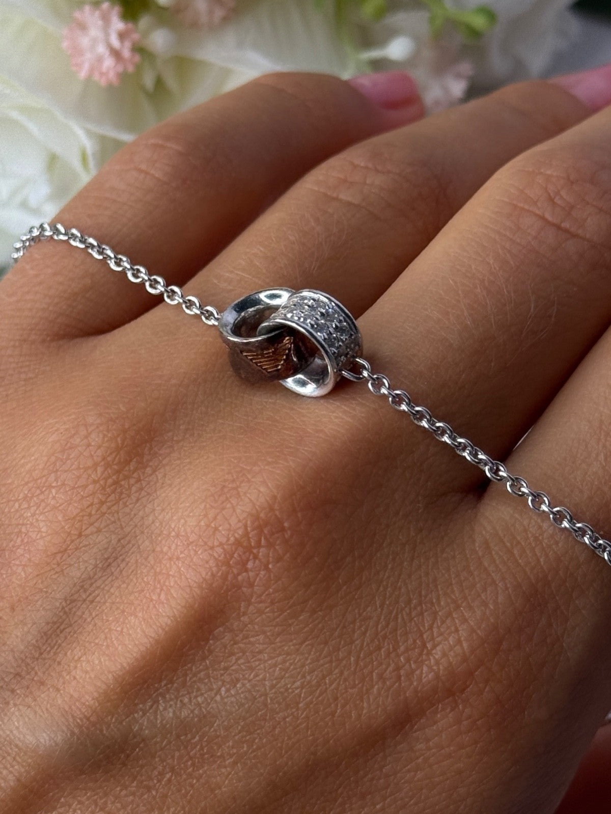 Ewa 925 Sterling Silver CZ Bracelet Length 7/ 8.5 Inch