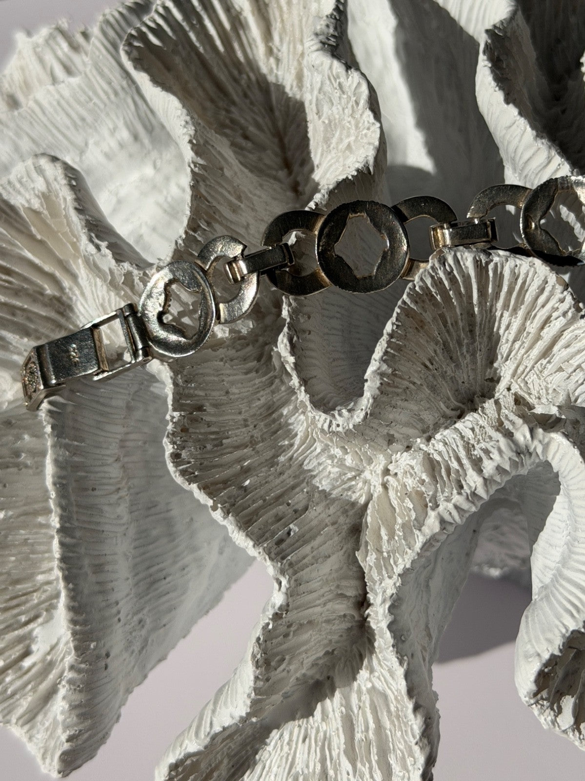 Vintage 925 Sterling Silver Onyx & Marcasite Bracelet